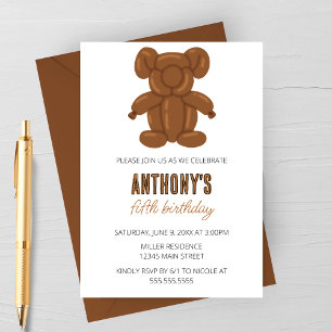 Bear Balloon Animal Birthday Party Invitation