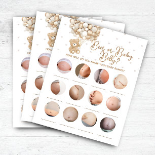 Bear Balloon Baby Shower Beer or Baby Belly Game