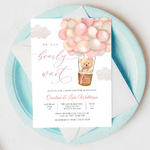 Bear Balloon Baby Shower Invitation