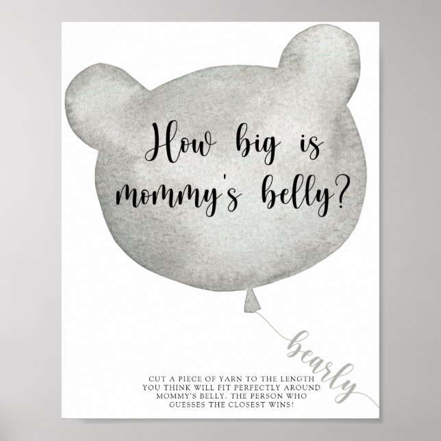  Bear Balloon How big is mummy's belly game Poster (Front)