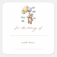 Bear & Balloons Baby Shower Library Bookplates