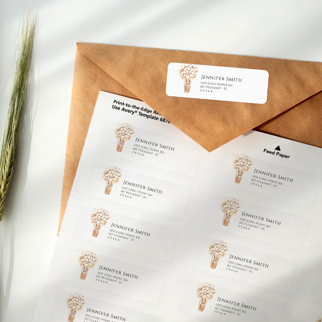 Bear Balloons Baby Shower Return Address Label (Creator Uploaded)