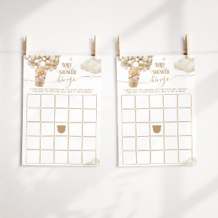 Bear Balloons Bearly Wait Baby Shower Bingo Game