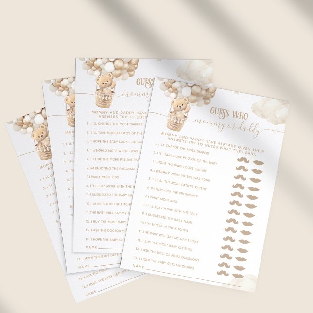 Bear Balloons Bearly Wait Baby Shower Game (Creator Uploaded)