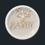 Bear Balloons Bearly Wait Baby Shower Paper Plate<br><div class="desc">A little bear is on the way? Of course you’ll celebrate! This Bear Balloons " We Can Bearly Wait" design help you plan a great gender neutral Baby Shower!</div>