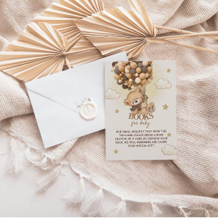 Bear balloons beige brown book request enclosure card