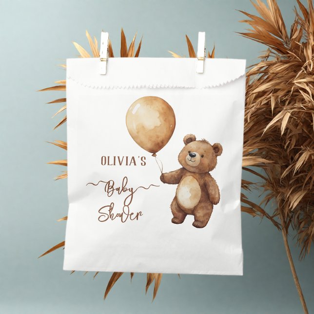 Bear Balloons Clouds Wait Baby Shower Bearly Favour Bag (Creator Uploaded)