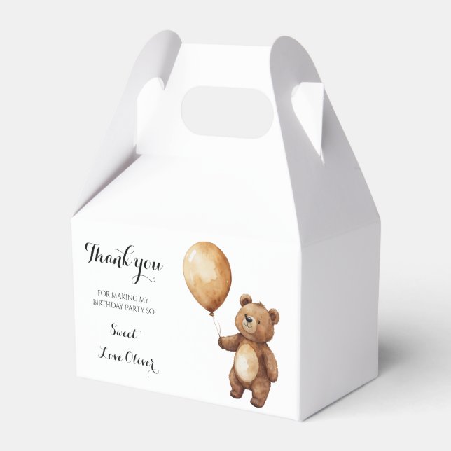 Bear Balloons Clouds Wait Baby Shower Bearly  Favour Box (Front Side)