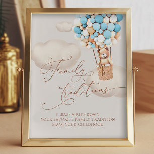 Bear Balloons Favourite Family Traditions Sign