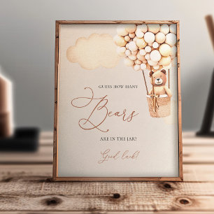 Bear Balloons Guess How Many Bears - Sign