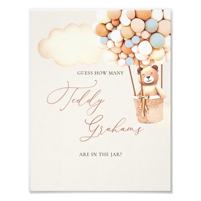 Bear Balloons Guess How Many Grahams - Sign (Front)