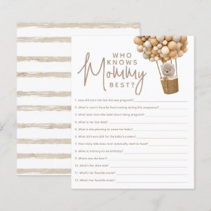 Bear Balloons Modern Gender neutra Shower Game