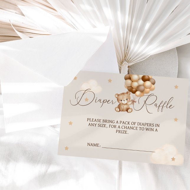 Bear Balloons Neutral Baby Shower Books for Baby Enclosure Card (Creator Uploaded)