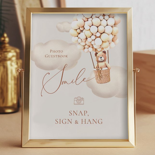 Bear Balloons Photo Guestbook Snap Hang Sign (Creator Uploaded)