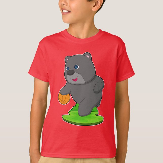 Bear Basketball player Basketball T-Shirt (Front)