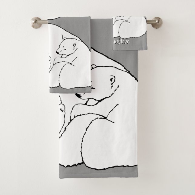 Bear Bath Towel Set Custom Bear Cubs Towels (Insitu)