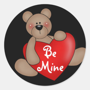 Bear Be Mine Valentine Tshirts and Gifts Classic Round Sticker