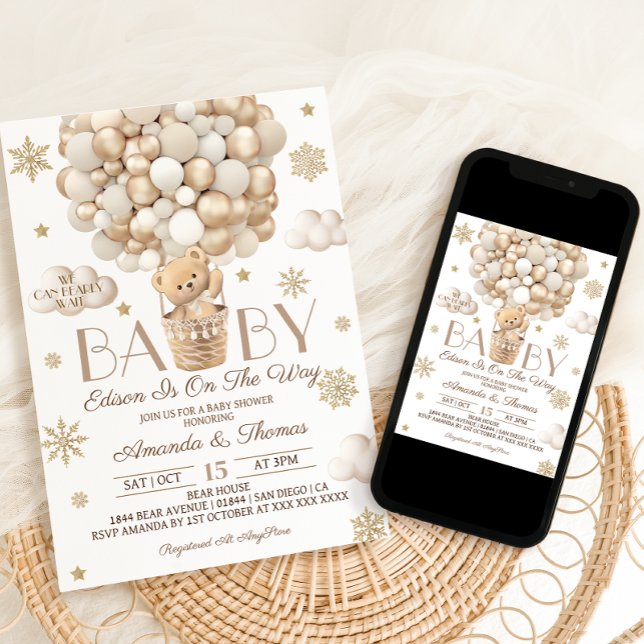 Bear Bearly Wait Winter Baby Shower Invitation (Creator Uploaded)
