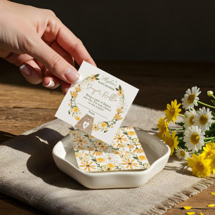 Bear & Bee Baby Shower Diapers Raffle Enclosure Card