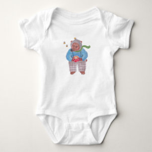 Bear, bees and cappuccino baby bodysuit