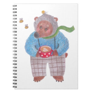 Bear, bees and cappuccino notebook