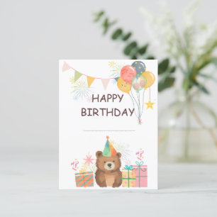 Bear Birthday Postcard