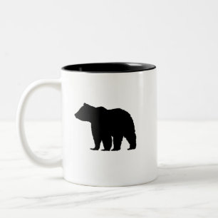 Bear Black Silhouette Mountain Living Two-Tone Coffee Mug