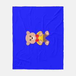 Bear Blue Fleece Blanket