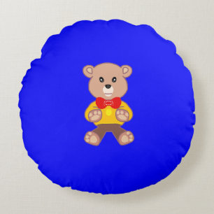 Bear Blue Round Cushion