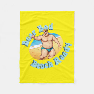 Bear Bod, Beach Ready!  No. 12 Fleece Blanket