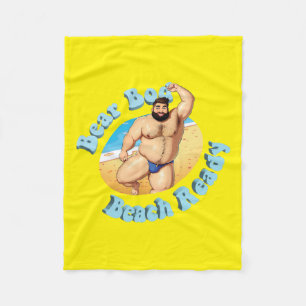 Bear Bod, Beach Ready! No. 6 Fleece Blanket