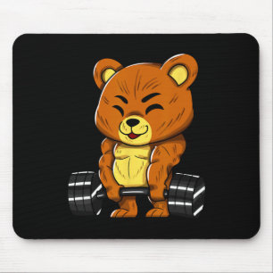 Bear Bodybuilder Bodybuilding Muscle Gym Weightlif Mouse Pad