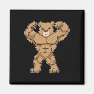 Bear Bodybuilder Bodybuilding Sports Magnet