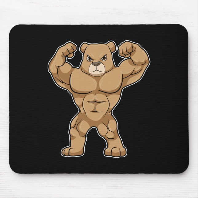 Bear Bodybuilder Bodybuilding Sports  Mouse Pad (Front)