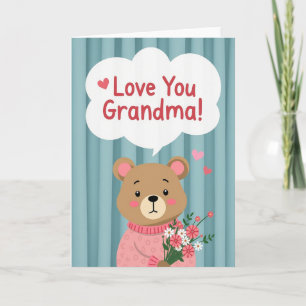 Bear Bouquet Grandma Love Card