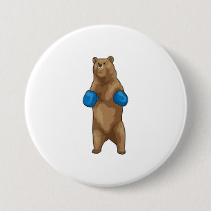 Bear Boxer Boxing gloves 7.5 Cm Round Badge