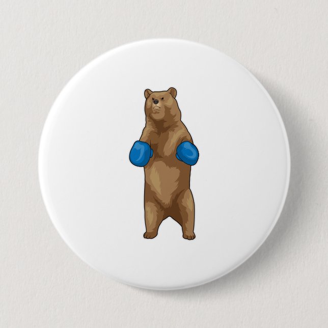 Bear Boxer Boxing gloves 7.5 Cm Round Badge (Front)