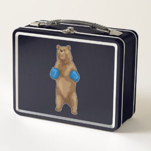 Bear Boxer Boxing gloves Metal Lunch Box