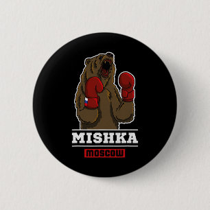 Bear Boxing Russia Ussr Propaganda Saying 6 Cm Round Badge
