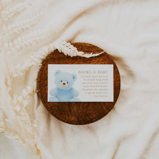 Bear Boy Baby Shower Books for Baby Enclosure Card (Creator Uploaded)