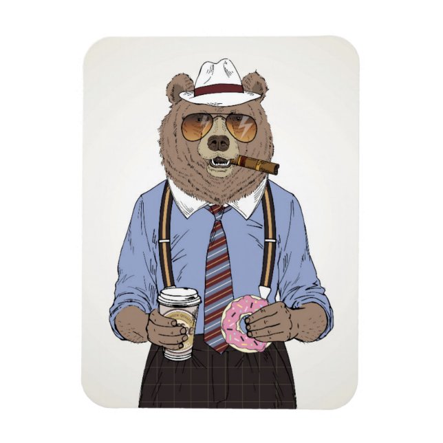 Bear Breakfast Magnet (Vertical)