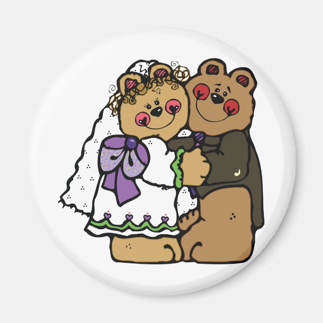 Bear Bride and Bear Groom Magnet (Front)