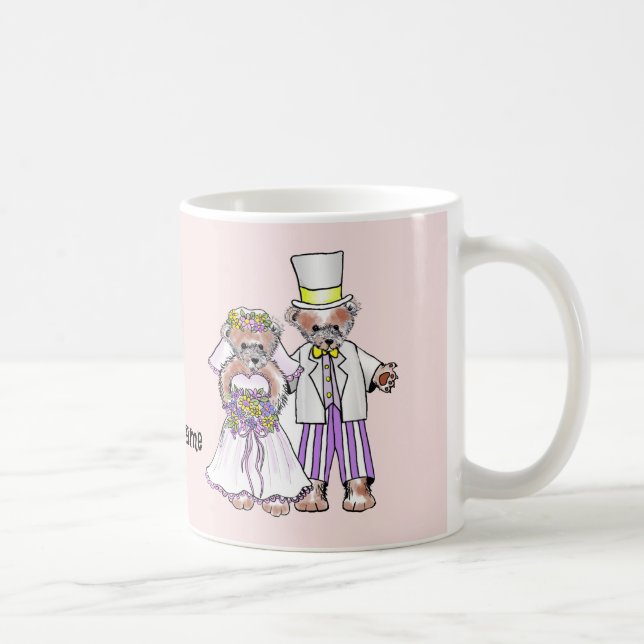 Bear Bride and Groom wedding mug (Right)