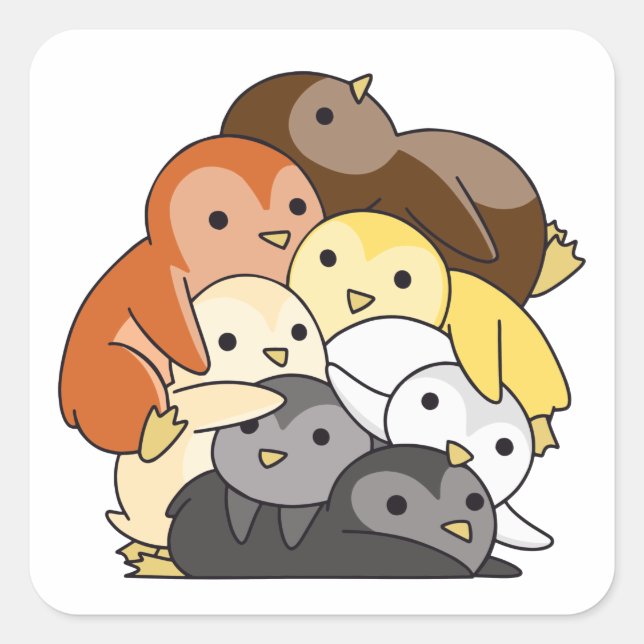 Bear Brotherhood Flag Pride Lgbtq Cute Penguin Square Sticker (Front)