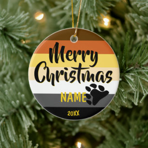 Bear Brotherhood Pride Personalised Christmas Ceramic Ornament