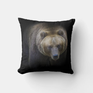 Bear Brown Grizzly Animal Life Wild Jungle Forest Cushion