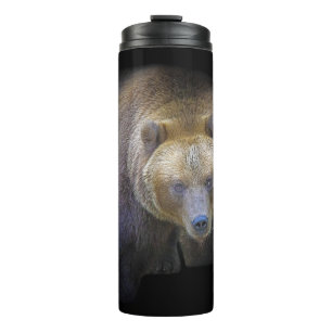 Bear Brown Grizzly Animal Life Wild Jungle Forest Thermal Tumbler