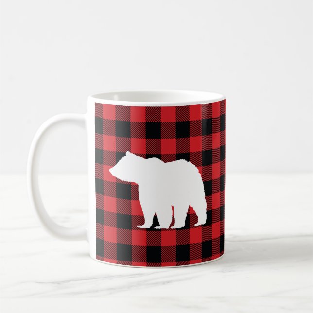 Bear Buffalo Check Mountain Coffee Mug (Left)