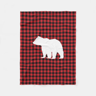 Bear Buffalo Check Mountain Living Fleece Blanket