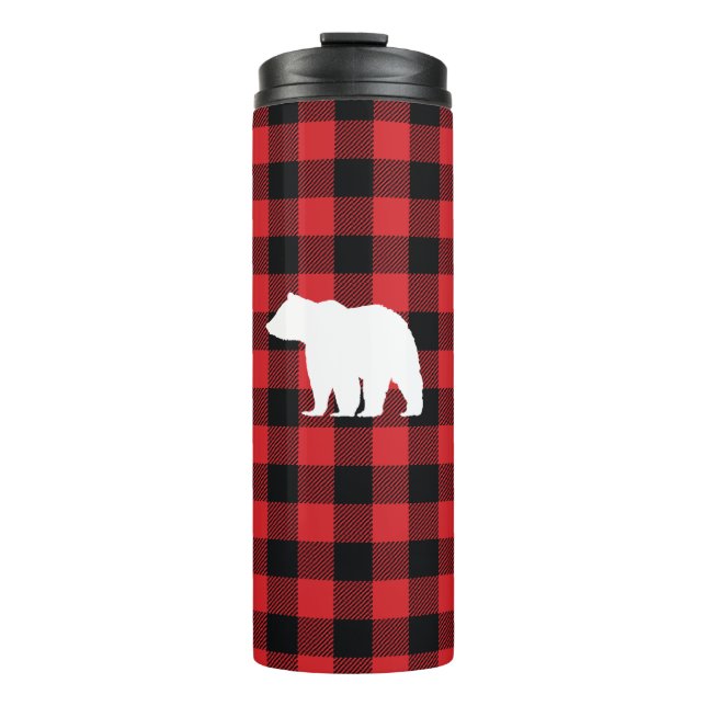 Bear Buffalo Check Mountain  Thermal Tumbler (Front)